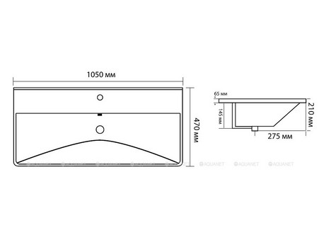 Раковина «Aquanet» Ирис 100 Черная Матовая (00329251)