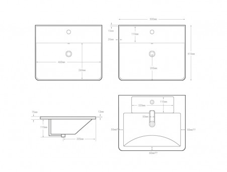 Раковина «Aquanet» Ирис 50 Белая (00301802)