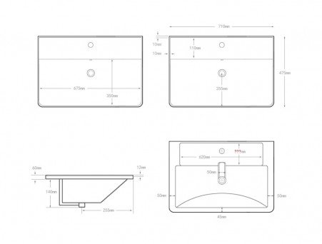 Раковина «Aquanet» Ирис 70 Белая (00301804)