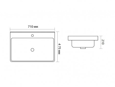 Раковина «Aquanet» Ирис 70 Черная Матовая (00329248)