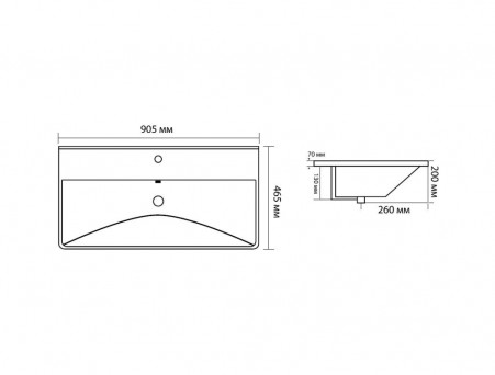 Раковина «Aquanet» Ирис 90 Черная Матовая (00329250)
