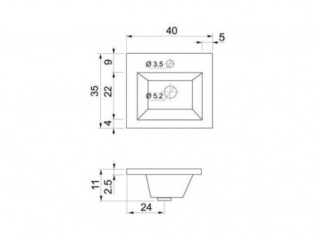Раковина для Тумбы «Aquanet» Нота 40 New (00204094)
