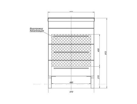 Мебель для Ванной «Aquanet» Верона 58, Белый, 3 Ящика (00287656)