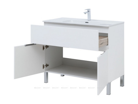 Мебель для Ванной «Aquanet» Алвита New 100, 1 Ящик, 2 Дверцы, Белый Матовый (00274184)