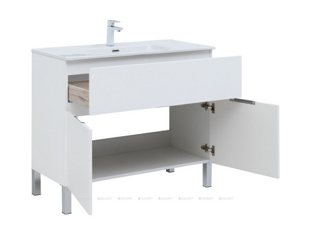 Мебель для Ванной «Aquanet» Алвита New 100, 1 Ящик, 2 Дверцы, Белый Матовый (00274184)