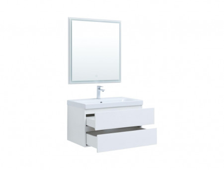 Мебель для Ванной «Aquanet» Беркли 80, Белый Глянец, 2 Ящика (00306360)