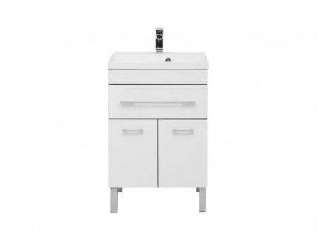 Тумба с Раковиной «Aquanet» Верона 58, Белый, Напольная, 1 Ящик, 2 Дверцы (00287667)