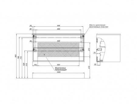 Тумба с Раковиной «Aquanet» Lino 100 Flat, Дуб Веллингтон (00287545)