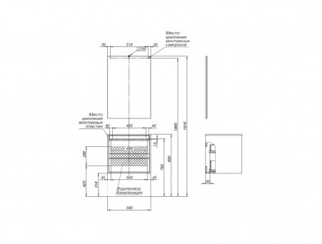 Тумба с Раковиной «Aquanet» Lino 60, Белый Матовый (00253901)