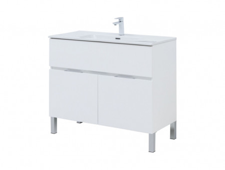 Тумба с Раковиной «Aquanet» Алвита New 100, 1 Ящик, 2 Дверцы, Белый Матовый (00277554)