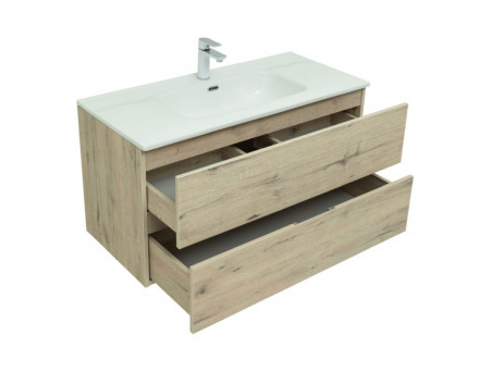 Тумба с Раковиной «Aquanet» Алвита New 100, 2 Ящика, Дуб Веллингтон Белый (00277521)