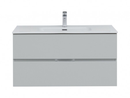 Тумба с Раковиной «Aquanet» Алвита New 100, 2 Ящика, Серый (00277520)