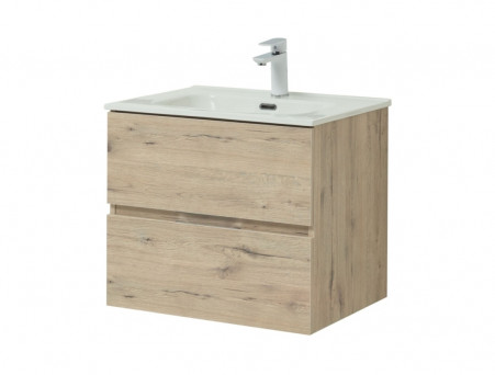 Тумба с Раковиной «Aquanet» Алвита New 60, 2 Ящика, Дуб Веллингтон Белый (00277513)