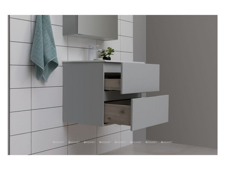Тумба с Раковиной «Aquanet» Алвита New 60, 2 Ящика, Серый (00277512)