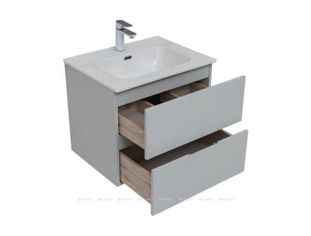 Тумба с Раковиной «Aquanet» Алвита New 60, 2 Ящика, Серый (00277512)
