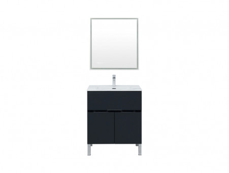 Тумба с Раковиной «Aquanet» Алвита New 70, 1 Ящик, 2 Дверцы, Антрацит (00303900)