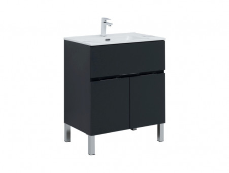Тумба с Раковиной «Aquanet» Алвита New 70, 1 Ящик, 2 Дверцы, Антрацит (00303900)