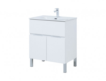 Тумба с Раковиной «Aquanet» Алвита New 70, 1 Ящик, 2 Дверцы, Белый Матовый (00303901)