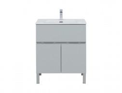 Тумба с Раковиной «Aquanet» Алвита New 70, 1 Ящик, 2 Дверцы, Серый (00303899)