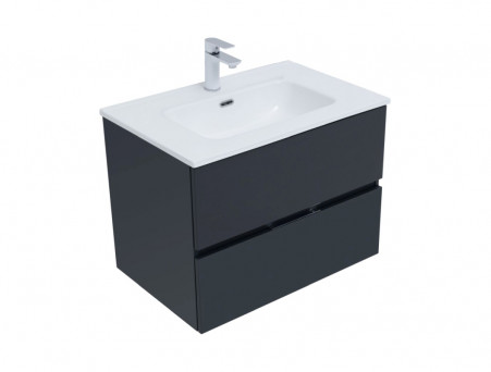 Тумба с Раковиной «Aquanet» Алвита New 70, 2 Ящика, Антрацит (00303908)