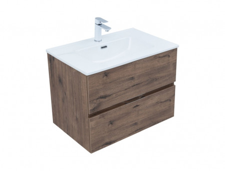 Тумба с Раковиной «Aquanet» Алвита New 70, 2 Ящика, Дуб Веллингтон Табак (00334185)