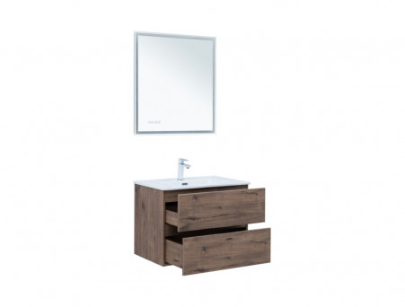 Тумба с Раковиной «Aquanet» Алвита New 70, 2 Ящика, Дуб Веллингтон Табак (00334185)