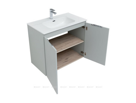 Тумба с Раковиной «Aquanet» Алвита New 80, 2 Дверцы, Серый (00277528)