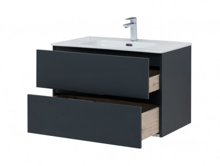 Тумба с Раковиной «Aquanet» Алвита New 80, 2 Ящика, Антрацит (00277515)