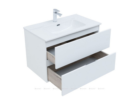 Тумба с Раковиной «Aquanet» Алвита New 80, 2 Ящика, Белый Матовый (00277514)