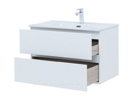 Тумба с Раковиной «Aquanet» Алвита New 80, 2 Ящика, Белый Матовый (00277514)