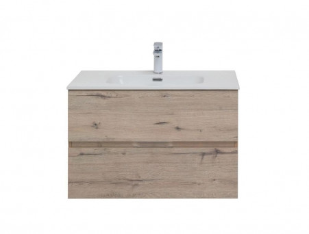 Тумба с Раковиной «Aquanet» Алвита New 80, 2 Ящика, Дуб Веллингтон Белый (00277517)