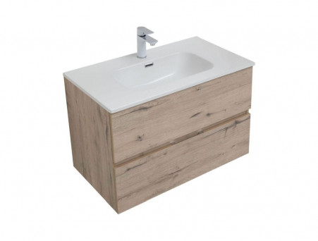 Тумба с Раковиной «Aquanet» Алвита New 80, 2 Ящика, Дуб Веллингтон Белый (00277517)