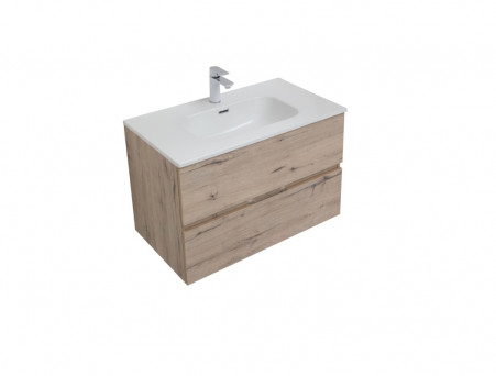 Тумба с Раковиной «Aquanet» Алвита New 80, 2 Ящика, Дуб Веллингтон Белый (00277517)