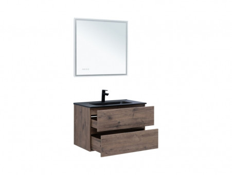 Тумба с Раковиной «Aquanet» Алвита New 80, 2 Ящика, Дуб Веллингтон Табак (00334186)