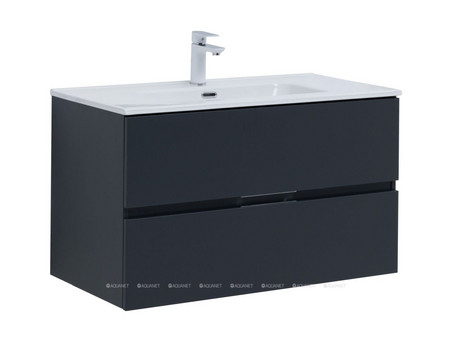 Тумба с Раковиной «Aquanet» Алвита New 90, 2 Ящика, Антрацит (00303919)