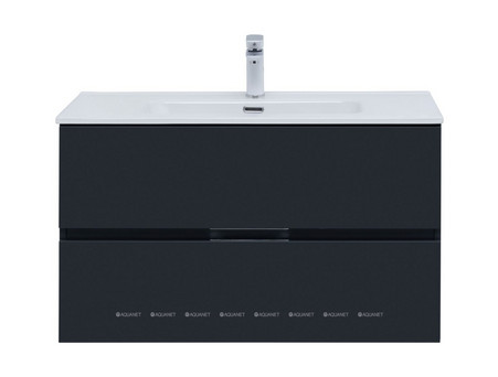 Тумба с Раковиной «Aquanet» Алвита New 90, 2 Ящика, Антрацит (00303919)