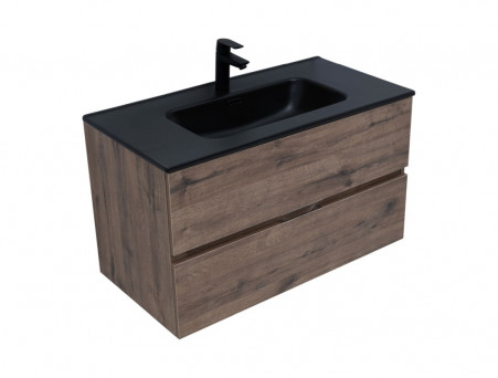 Тумба с Раковиной «Aquanet» Алвита New 90, 2 Ящика, Дуб Веллингтон Табак (00334187)