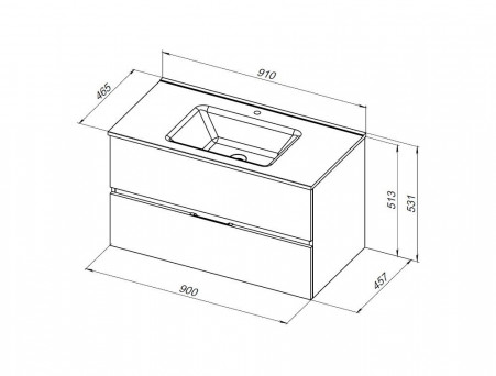 Тумба с Раковиной «Aquanet» Алвита New, Серый (00303922)