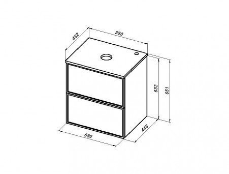 Тумба с Раковиной «Aquanet» Арт 60, Белый Матовый (00313254)