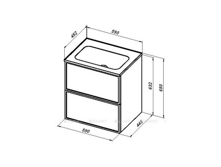 Тумба с Раковиной «Aquanet» Арт 60, Ясень Графит (00329063)