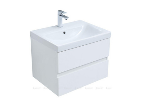 Тумба с Раковиной «Aquanet» Беркли 60, Белый Глянец, 2 Ящика (00302349)