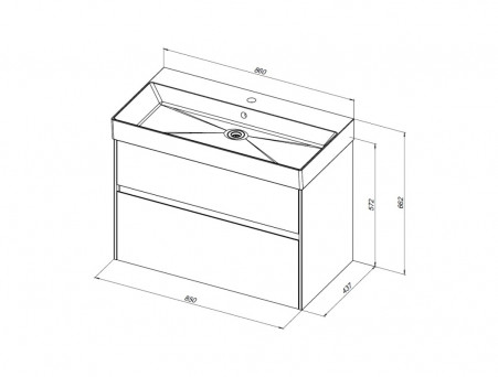 Тумба с Раковиной «Aquanet» Бруклин 85, Антрацит Матовый (00310142)