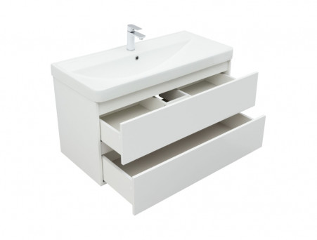 Тумба с Раковиной «Aquanet» Вега 100, Белый Глянец (00316655)