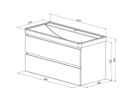 Тумба с Раковиной «Aquanet» Вега 100, Мисти Грин (00329599)