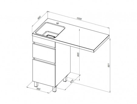 Тумба под Раковину «Aquanet» Вега 40, Белый Глянец (00329122)