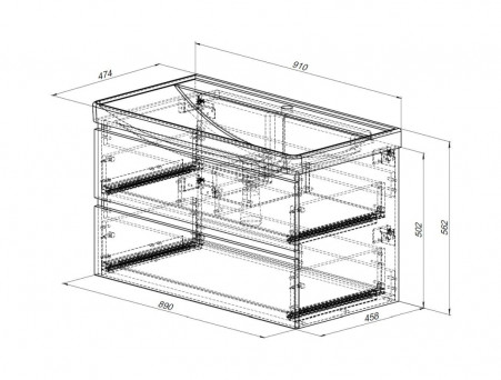 Тумба с Раковиной «Aquanet» Вега 90, Белый Глянец (00316683)