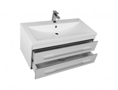 Тумба с Раковиной «Aquanet» Верона 100, Белый, Подвесная, 2 Ящика (00175382)