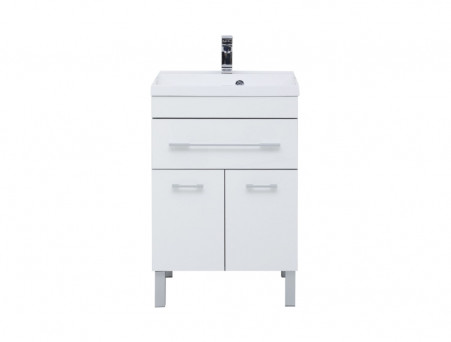 Тумба с Раковиной «Aquanet» Верона 58, Белый, Напольная, 1 Ящик, 2 Дверцы (00182507)