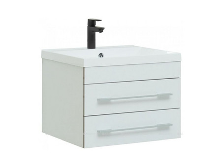 Тумба с Раковиной «Aquanet» Верона 58, Белый, Подвесная, 2 Ящика (00176667)