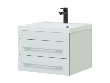 Тумба с Раковиной «Aquanet» Верона 58, Белый, Подвесная, 2 Ящика (00176667)